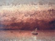 Sunset on Lake Geneva Gustave Courbet